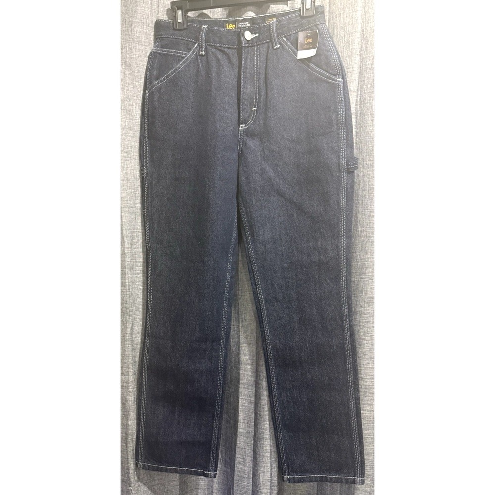 Lee  Vintage Modern Boys Carpenter Jeans Size 27 NWT Pockets Logo‎ Dark Blue